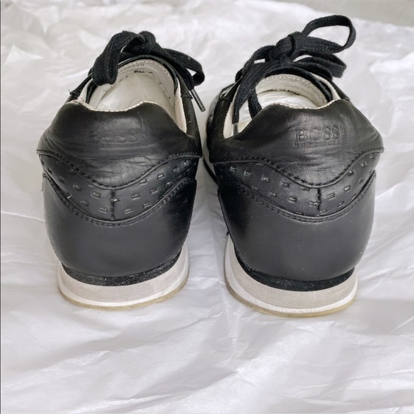 Hugo Boss Low top Sneakers: Black Leather and suede with thin platform Eu 39 - Picture 3 of 5